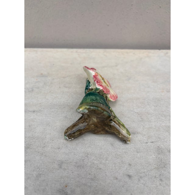 Late 19th Century Small 19th Century Majolica Wild Rose Vase Delphin Massier For Sale - Image 5 of 5