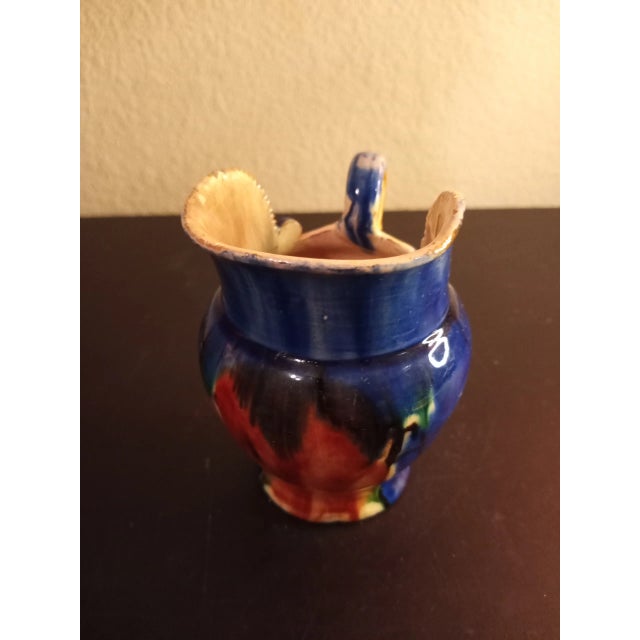 1980s Mexican Glazed Pottery Creamer For Sale - Image 4 of 7