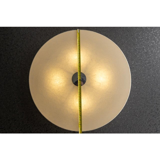 Large Mid-Century Modern Round White Cocoon Flush Mount from Goldkant Leuchten, 1960s For Sale - Image 16 of 18