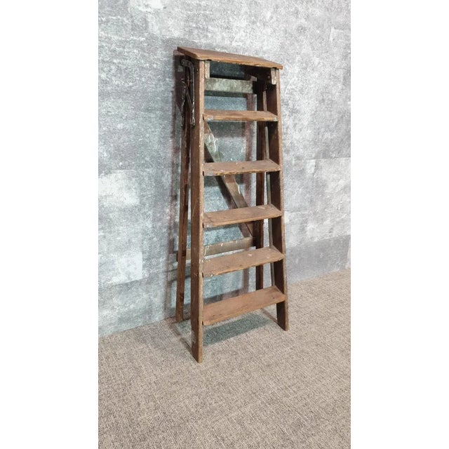 Vintage Wood Step Painters Ladder, 1970s For Sale - Image 4 of 14