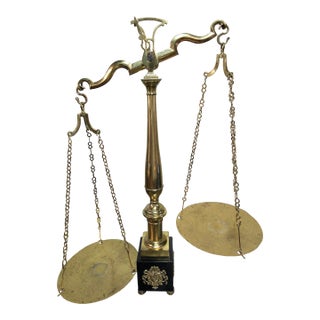 Large 19th Century Antique Brass Scale For Sale