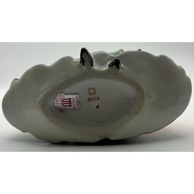 Mid 20th Century Vintage Ardalt Lenwile Porcelain Figurine of Woman Holding Flower, Japan For Sale - Image 5 of 7