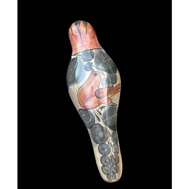 Tonala Bird Clay Pottery Hand Painted Folk Art For Sale - Image 4 of 5