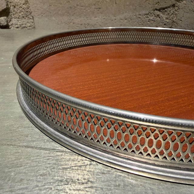 Mid-Century Modern Mid-Century Modern Round Serving Butler's Tray Eales of Sheffield For Sale - Image 3 of 9