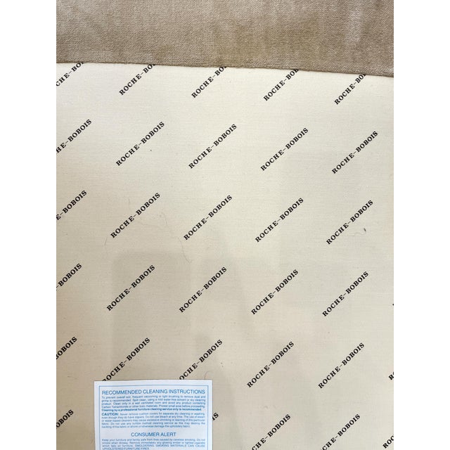 Mustard Ottomans in Mustard Yellow Velour by Roche Bobois - A Pair For Sale - Image 8 of 10