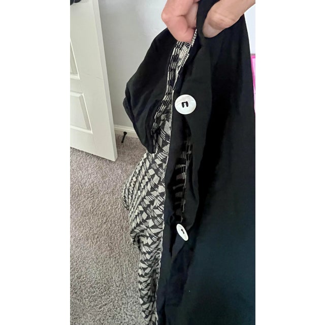 Discontinued Vintage West Elm Black & Ivory Organic Cotton Duvet Cover & Two Euro Shams, Set of 3 For Sale - Image 10 of 10