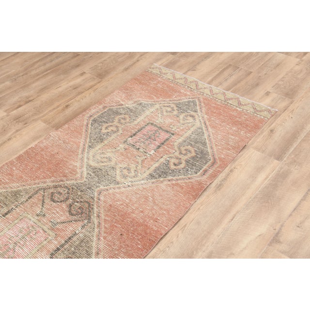 Textile 1970s Turkish Oushak Handmade Wool Cotton Orange Runner Rug For Sale - Image 7 of 10