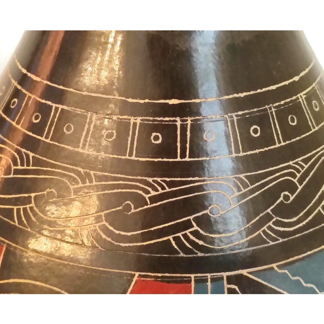 Vintage Signed Teodulo Potosme Nicaragua Art Pottery Vase San Juan De Oriente Hand Etched Sgraffito Vessel Global Tribal Accent For Sale - Image 10 of 10