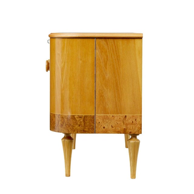 mid century elm and burr small sideboard by tingstroms circa 1960. fine quality well made piece by tingstroms valdemarsvik...