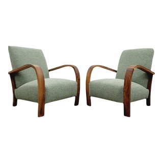 Pair of Sea Green Moroccan Kilim Armchairs For Sale