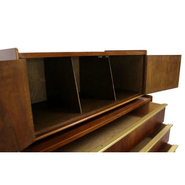 Wood 1950s Vintage Edmond Spence Walnut High Chest For Sale - Image 7 of 10