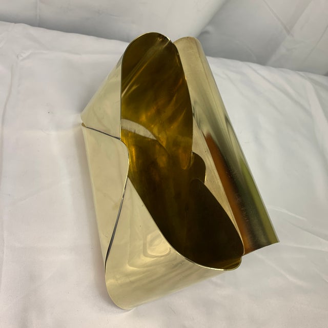 1960s Mid Century Pop Art Vintage Italian Style Brass Letter Envelope Box For Sale - Image 4 of 9