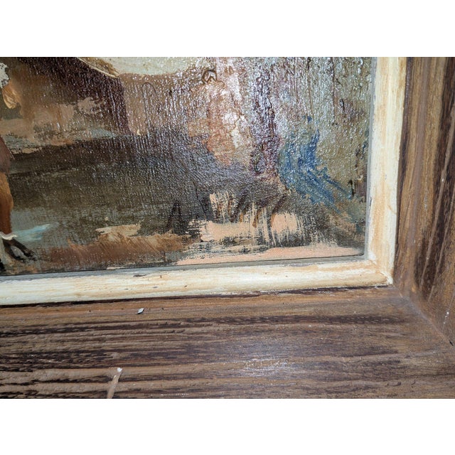 Mid-Century Modern Mid 20th Century European Street Scene Oil Painting Attributed to Antonio DeVity For Sale - Image 3 of 12
