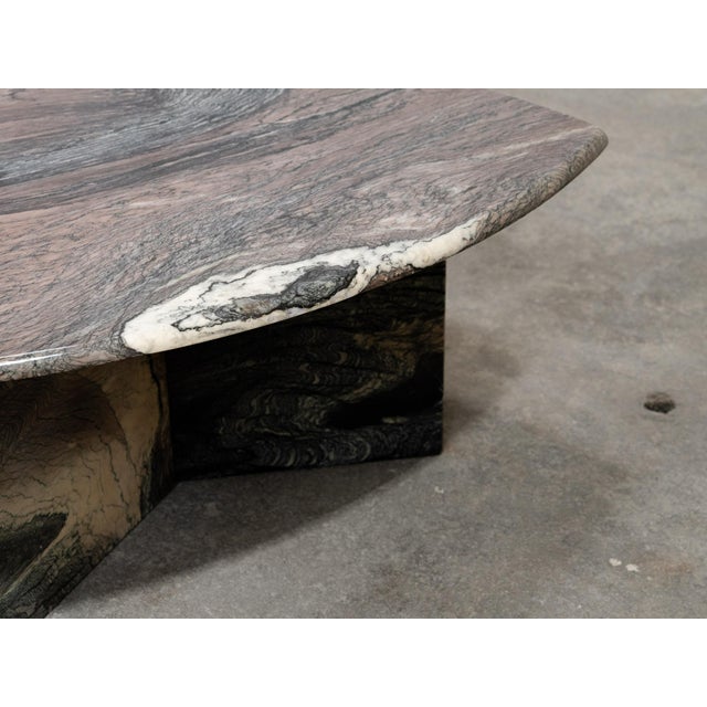 Stone Vintage Cipollino Marble Coffee Table, 1970 For Sale - Image 7 of 9