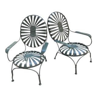 Francois Carre Oversized Coastal Lounge Chairs, Circa 1940 - A Pair, Attributed For Sale