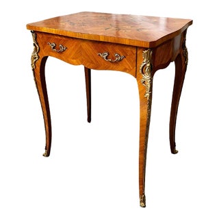1930s Louis XV Style Writing Table With Gilt Ormolu For Sale