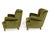 1940s Modern Lounge Chairs in Olive Mohair Velvet, Sweden, 1940, Set of 2 For Sale - Image 5 of 8