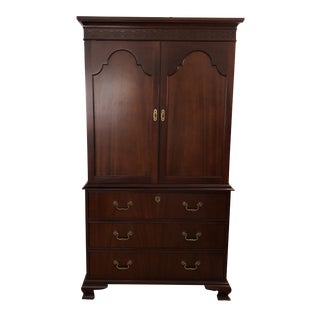 Traditional Baker Wood Armoire For Sale