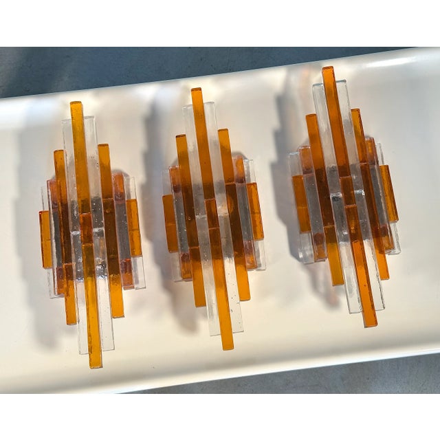 Vintage Glass Wall Lamps by Poliarte, 1970s, Set of 3 For Sale - Image 17 of 17