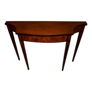 Vintage Inlaid Mahogany Federal Style Shaped Console Table For Sale
