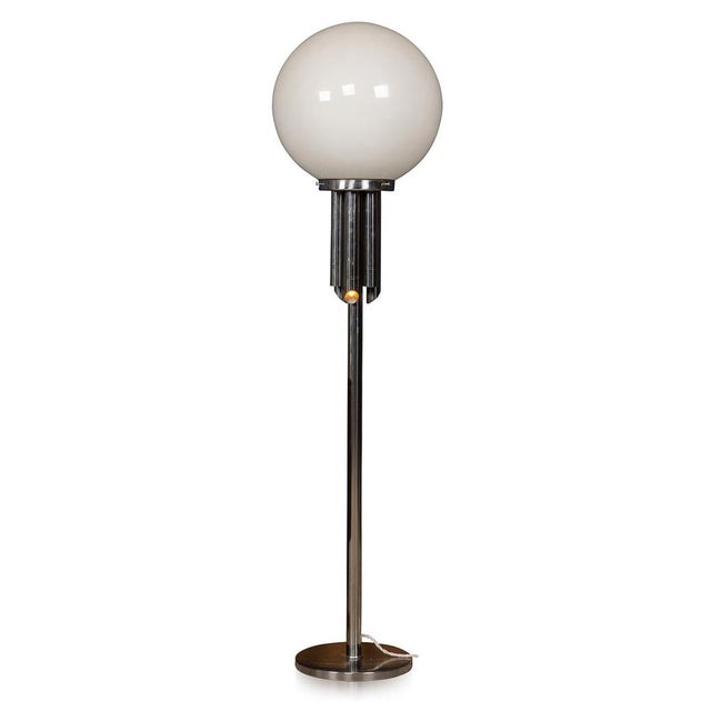 20th Century Chrome Floor Lamp with Hand Blown Venetian Glass Shade, Murano Italy, 1960s For Sale - Image 13 of 13