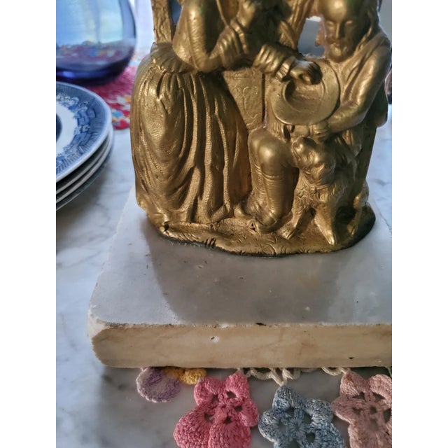 1920s 1920s Victorian Era Colonial Characters With Crystals Candlestick For Sale - Image 5 of 8