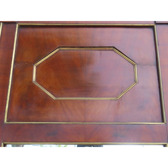 Wood French Empire Long Narrow Mahogany Mirror For Sale - Image 7 of 8