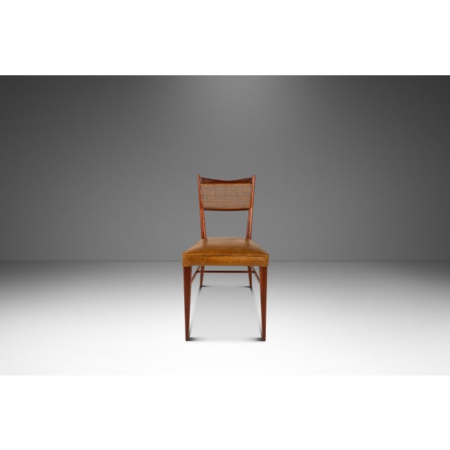 Rare Mid-Century Modern Model 7001 Side Chair in Walnut & Leather Attributed to Paul McCobb for Directional, Usa, C. 1950's For Sale In Orlando - Image 6 of 18