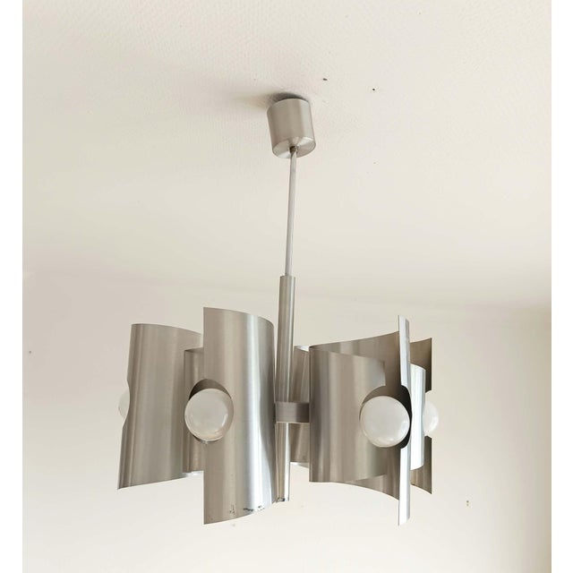 Vintage Space Age Hanging Light in Aluminium by Polam Bielsko, 1970 For Sale - Image 12 of 15