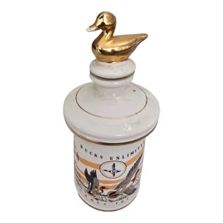 Vintage 1972 Ducks Unlimited "Wings Across the Continent" Porcelain Bourbon Decanter - Stitzel-Weller Era For Sale