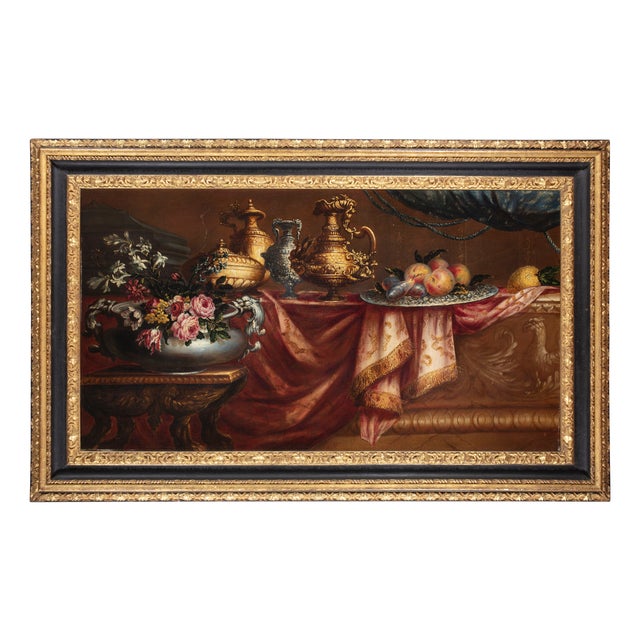 Unknown, Roman Maestro, Still Life, 1800s, Oil on Canvas, Framed For Sale