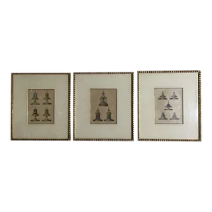 19th Century, Gilt Framed Color Urbain Dubois Engravings From La Cuisine Classique - Set of 3