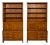 Pair German Oak 3 Piece Open Bookcase Cabinets For Sale