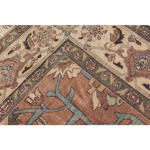 Antique Persian Serapi Rug With Grand Medallion and Expansive Botanical Design For Sale - Image 16 of 16