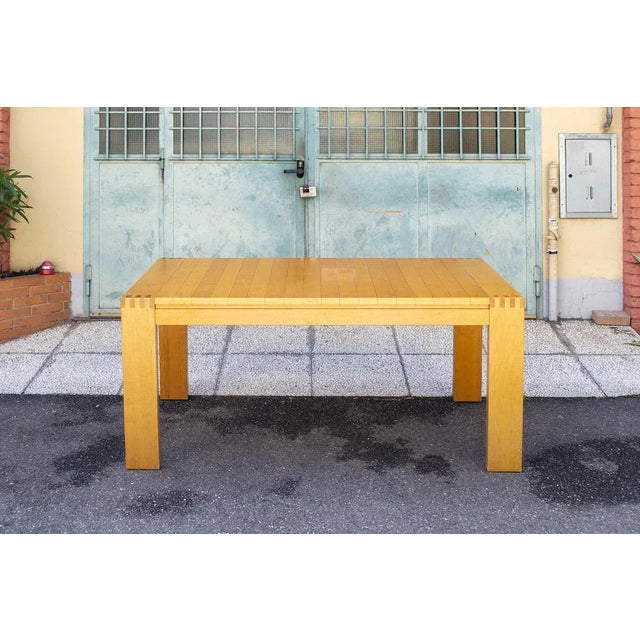 Wood Beechwood Dining Table with Stripes from Ibisco, Italy, 1970s For Sale - Image 7 of 7