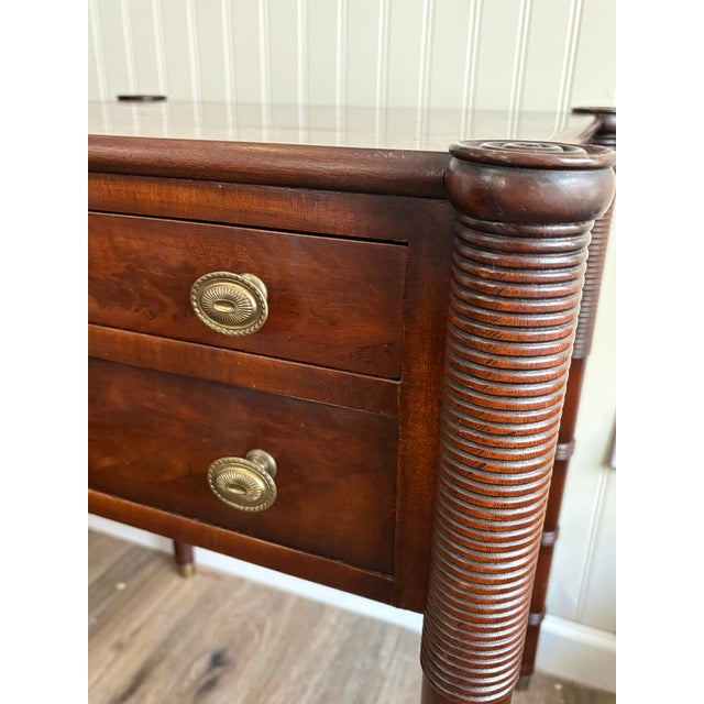 Late 19th Century Antique Federal American Walnut Sheraton Style Side Table 19th Century Mahogany For Sale - Image 5 of 12