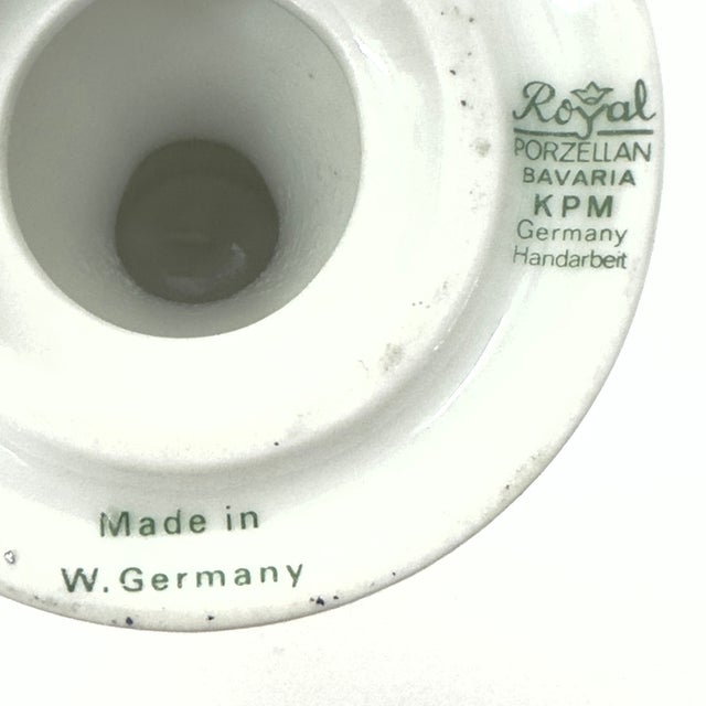 Vintage White Porcelain Tulip-Shaped Candle Holders by KPM West Germany - A Pair For Sale - Image 13 of 13
