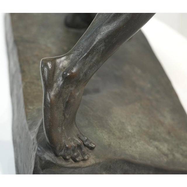 Early 20th Century The Archer Classical Bronze Male Nude Sculpture by Ernst Moritz Geyger For Sale - Image 9 of 11