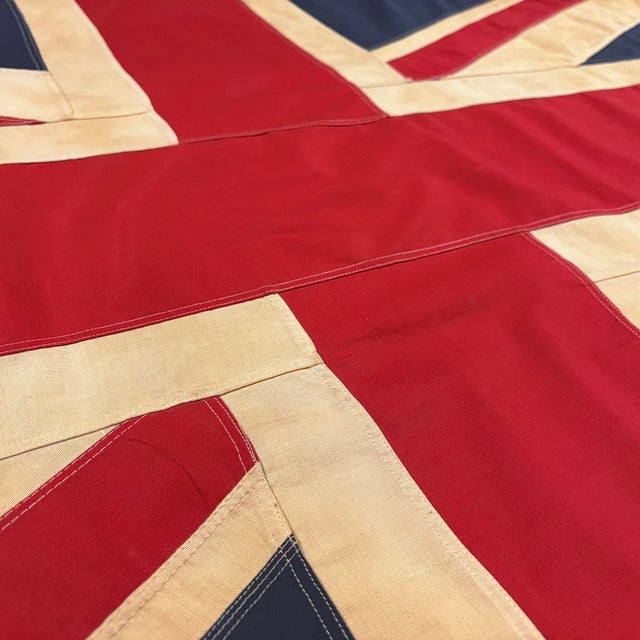 Vintage Sewn Cotton Union Jack Flag For Sale - Image 4 of 6