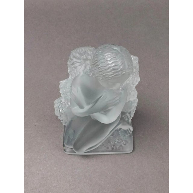 Mid 20th Century Lalique Crystal France Hiver the Four Seasons Winter Statue Series Figure For Sale In Miami - Image 6 of 11