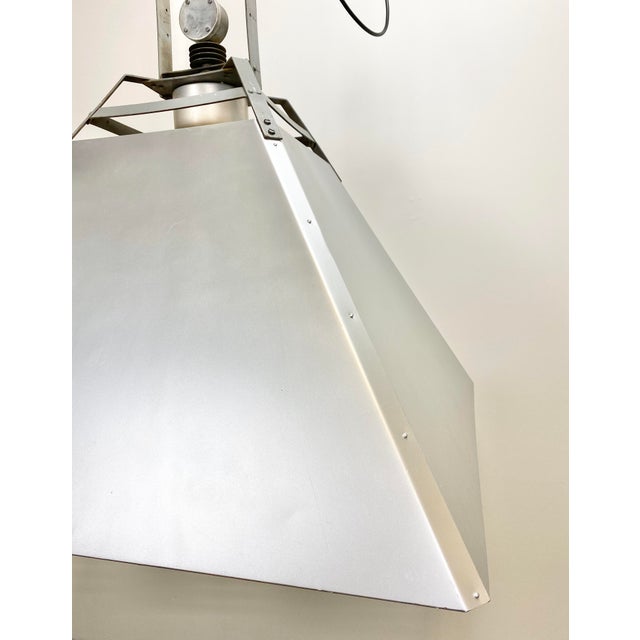 Large Industrial Silver Ceiling Lamp, 1970s For Sale - Image 6 of 15