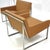 Tan Pair of Tanned Leather Visible Stitch & Brushed Nickel B3 Lounge Chairs by Fabien Baron for Bernhardt For Sale - Image 8 of 12