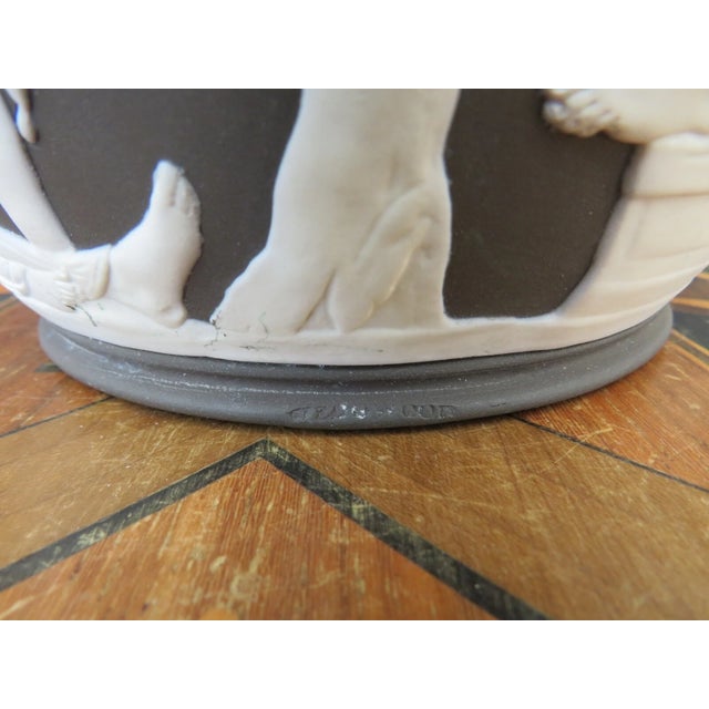 Antique Wedgwood Black Jasperware 10" Portland Vase Peleus & Thetis Phrygian Cap For Sale - Image 10 of 18