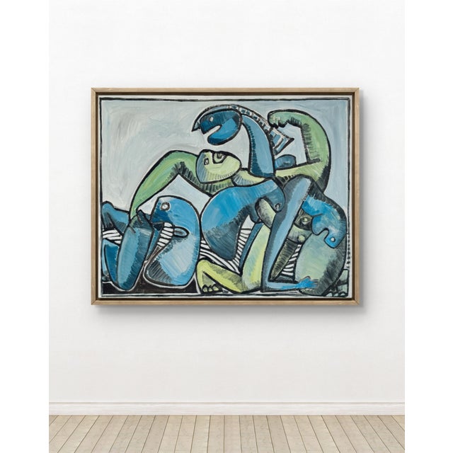 Artist: Gundi Falk (b. 1966, Austria) Title: Cubist Embrace Date: Circa 2000 Medium: Acrylic on canvas Dimensions: 97 × 78...