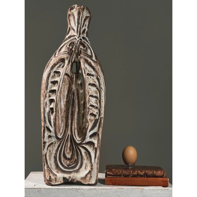 Vintage Monumental Postmodern Biomorphic Drip Glaze Ceramic Sculpture For Sale - Image 12 of 12