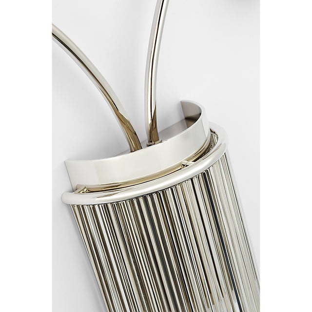 Sutton Double Sconce in Polished Nickel Designer: Fisher Weisman Finish: Polished Nickel Height: 19.25" Width: 17.75"...