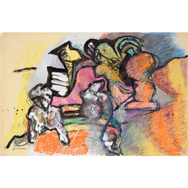 Abstract Expressionist Figurative Composition Dynamic abstract piece by Michael William Eggleston (American, b. 1948)....