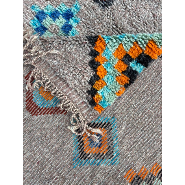 Colorful Wool Berber Rug For Sale - Image 9 of 10