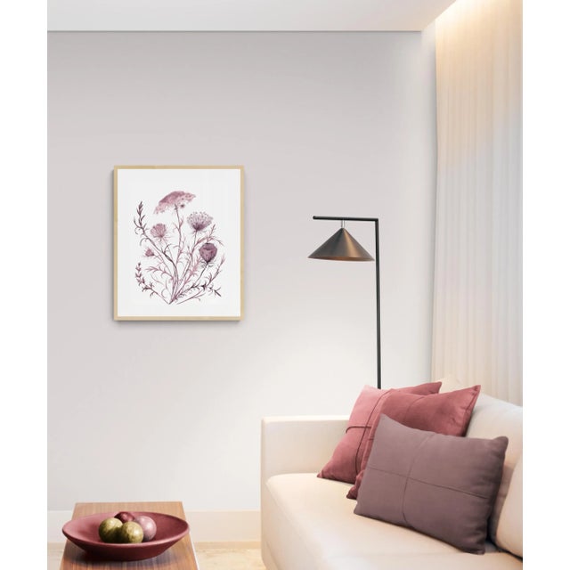 Contemporary "Queen Anne's Lace No. 21" Contemporary Original Botanical Flowers Watercolor Painting by Elizabeth Becker For Sale - Image 3 of 3