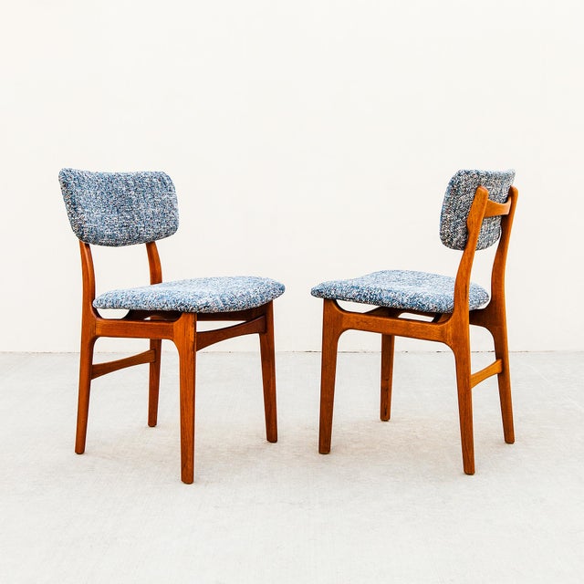 Brown Restored 1960s Danish Mid Century Modern Solid Teak Dining Chairs For Sale - Image 8 of 14